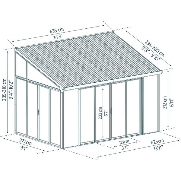 Véranda en aluminium blanc et polycarbonate SanRemo - PAA-0393