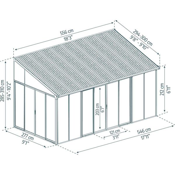 Véranda en aluminium blanc et polycarbonate SanRemo - PAA-0394