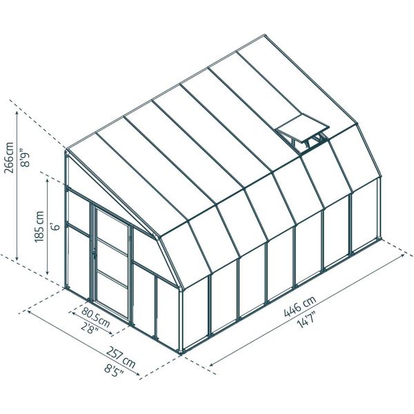 Véranda en aluminium blanc et polycarbonate Sun Room II - PAA-0406