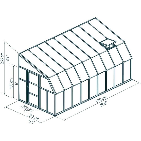 Véranda en aluminium blanc et polycarbonate Sun Room II - PAA-0408