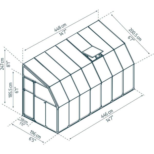 Véranda en aluminium blanc et polycarbonate Sun Room - PAA-0402