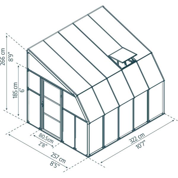 Véranda en aluminium blanc et polycarbonate Sun Room II - PAA-0404