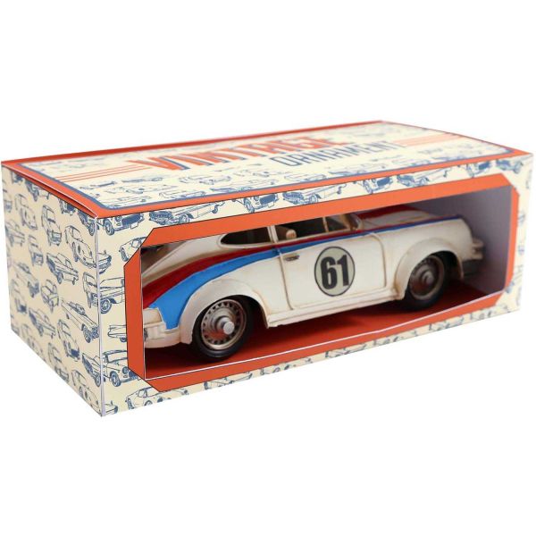 Voiture de sport vintage en métal 32 x 10.5 x 14 cm - SIL