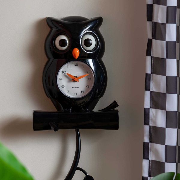 Wall Clock Owl Pendulum - KARLSSON