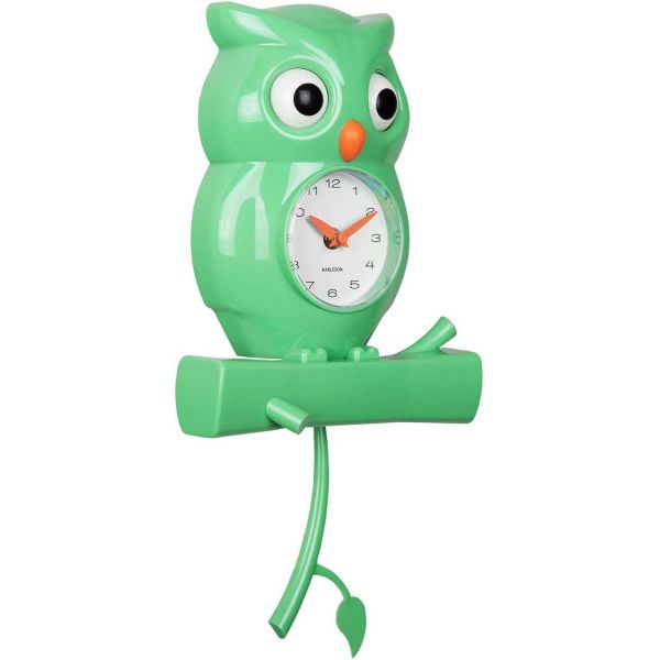 Wall Clock Owl Pendulum