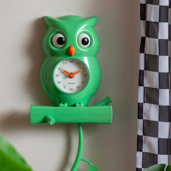 Wall Clock Owl Pendulum - KARLSSON