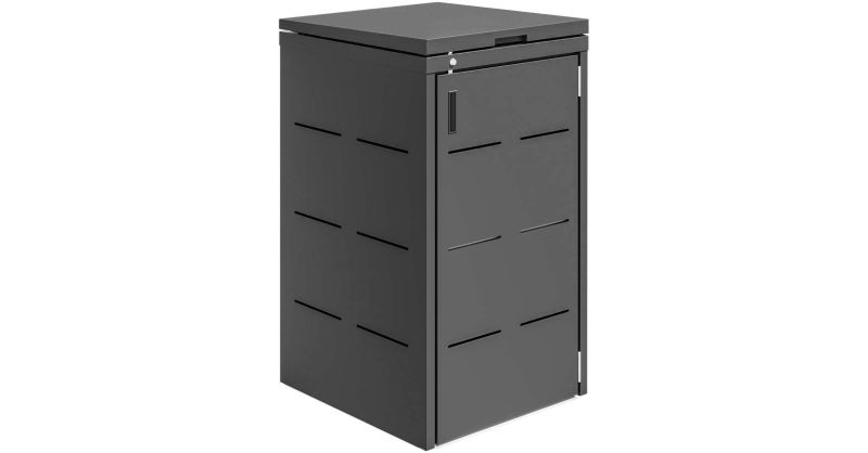 Cache poubelle en acier galvanisé anthracite - 73 x 85 x 132 cm