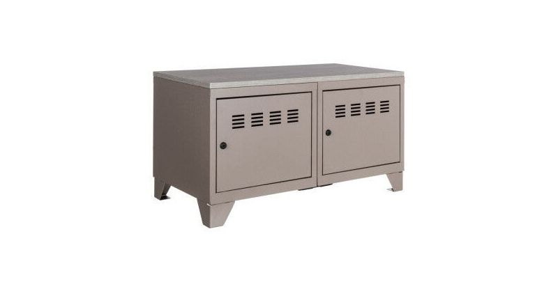 Meuble Bas Industriel Metal Taupe