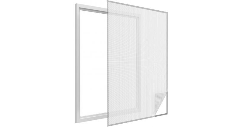 Moustiquaire fenêtre blanc 28g/m² bande auto-agrippante 9,5 mm (max 150x180  cm)