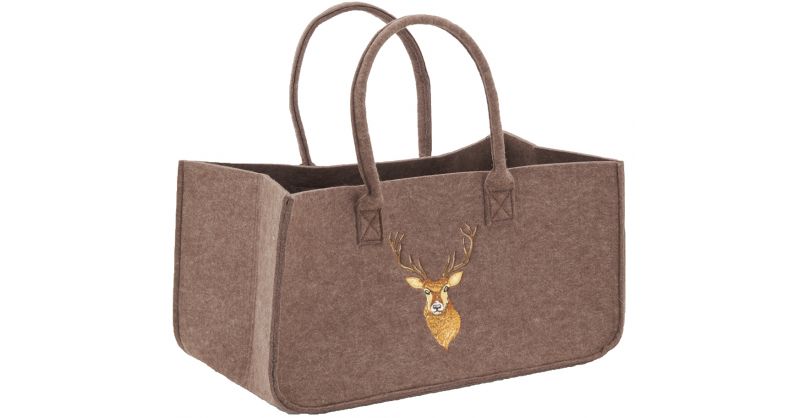 Sac à bûches en feutrine 50 x 25 cm Couleur gris montagne Aubry Gaspard