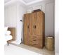 Armoire 3 portes 3 tiroir en aggloméré Easy - HANAH HOME