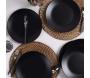 Assiette en céramique noire Matt (Lot de 6) - HANAH HOME