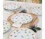 Assiettes en porcelaine Fleurs des champs 25 cm (Lot de 6) - HANAH HOME