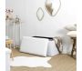 Banc coffre pliable en bouclette blanc - THE HOME DECO FACTORY