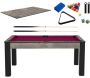 Billard convertible table 6 personnes Texas + plateaux dinatoires + pack accessoires Confort