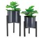 Cache-pots en métal noir Graph (Lot de 2) - AUBRY GASPARD