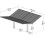 Carport en aluminium et polycarbonate double Sydney ailes - PAA-0434