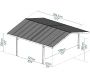 Carport en aluminium et polycarbonate double Sydney - PAA-0433