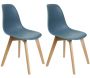 Chaise scandinave en hëtre et polypropylène (Lot de 2)