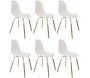 Chaise scandinave pieds métal et bois de hêtre Phenix (Lot de 6)