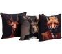 Coussin en polyester imprimé animaux 45 x 45 cm (Lot de 3)