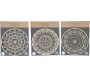 Décoration murale en bois sculpté ronde Mandala 40 cm (Lot de 3)