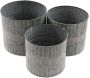 Ensemble de 3 cache-pots en zinc