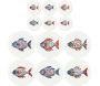 Ensemble sets de table en vinyle et dessous de verre Fish