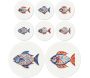 Ensemble sets de table en vinyle et dessous de verre Fish