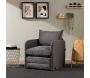 Fauteuil convertible en tissu Saga - 7