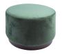 Grand pouf rond en velours et bois