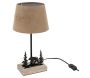 Lampe en métal et bois décor Forêt