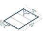 Marquise de porte en aluminium gris et polycarbonate transparent Venus - PAA-0240