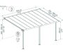 Pergola à adosser en aluminium blanc et polycarbonate Olympia - PAA-0339