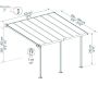 Pergola à adosser en aluminium blanc et polycarbonate Olympia - PAA-0338