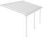 Pergola à adosser en aluminium blanc et polycarbonate Olympia