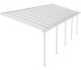 Pergola à adosser en aluminium blanc et polycarbonate Olympia