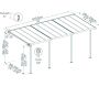 Pergola à adosser en aluminium blanc et polycarbonate Sierra - PAA-0302