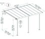 Pergola à adosser en aluminium blanc et polycarbonate Sierra - PAA-0301