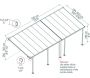 Pergola à adosser en aluminium gris et polycarbonate Feria - PAA-0319