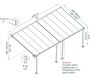 Pergola à adosser en aluminium gris et polycarbonate Feria - PAA-0318