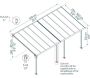 Pergola à adosser en aluminium gris et polycarbonate Olympia - PAA-0332