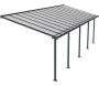 Pergola à adosser en aluminium gris et polycarbonate Olympia