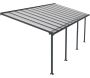 Pergola à adosser en aluminium gris et polycarbonate Olympia