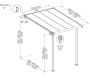 Pergola à adosser en aluminium gris et polycarbonate Sierra - PAA-0303