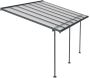 Pergola à adosser en aluminium gris et polycarbonate Sierra