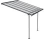 Pergola à adosser en aluminium gris et polycarbonate Sierra