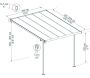 Pergola à adosser en aluminium gris et polycarbonate Sierra - PAA-0306