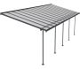 Pergola à adosser en aluminium gris et polycarbonate Sierra