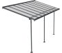 Pergola à adosser en aluminium gris et polycarbonate Sierra